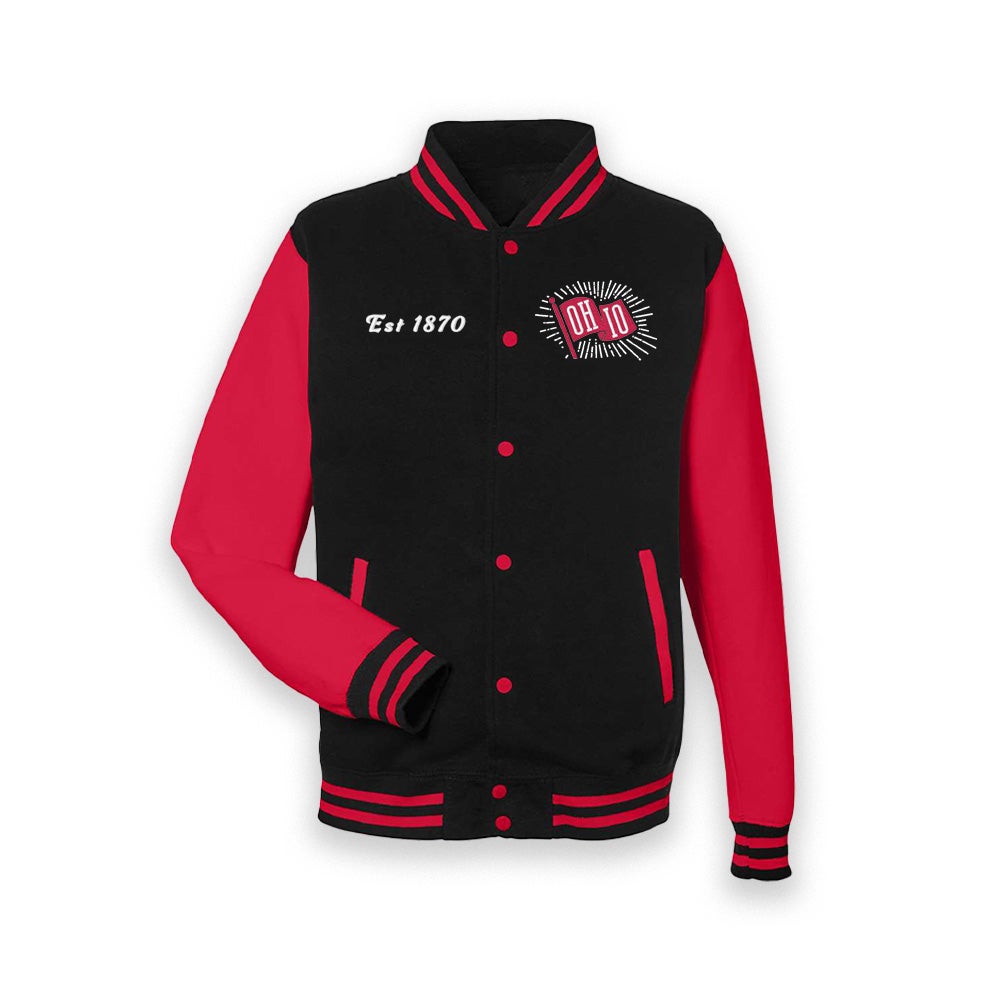 OH IO Fleece Letterman Jacket | Supporter Supply Co.
