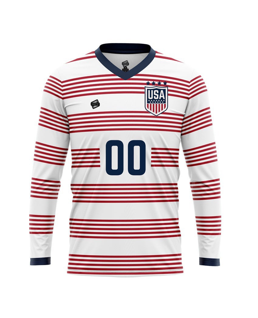 Cool USA Soccer Jersey Stripes T-Shirt