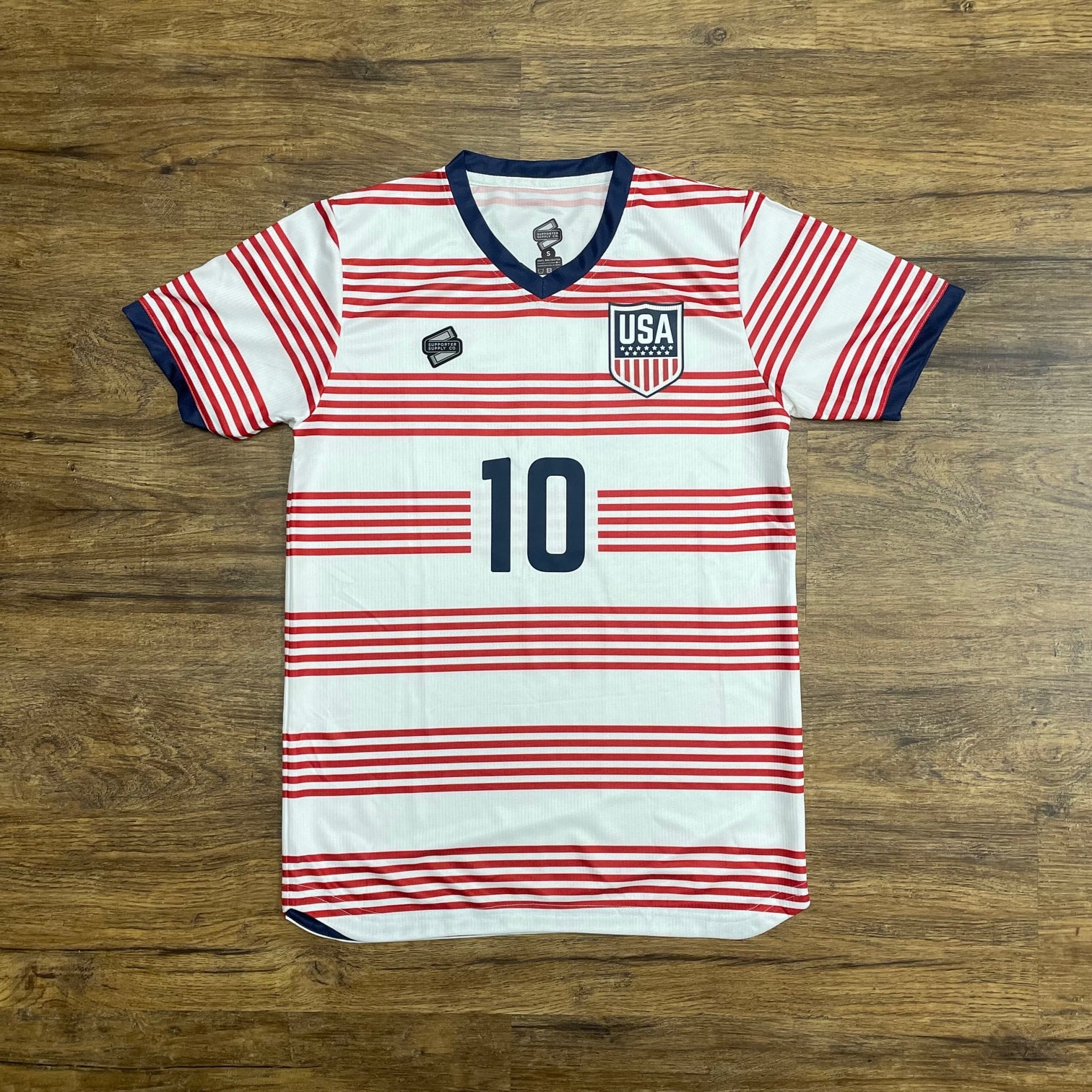  SUPPORTER SUPPLY CO. Short Sleeve Bomb Pop USA Soccer Jersey  (Small) Red/White/Blue : Sports & Outdoors
