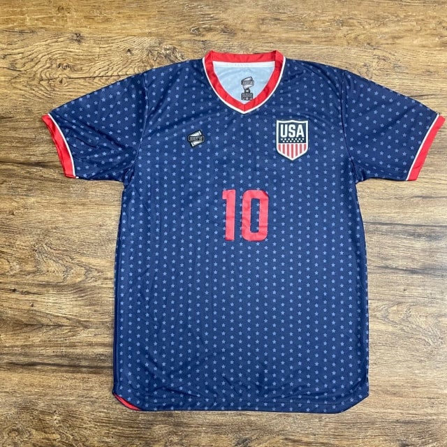  SUPPORTER SUPPLY CO. Short Sleeve Bomb Pop USA Soccer Jersey  (Small) Red/White/Blue : Sports & Outdoors
